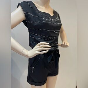 STELLA & JAMIE | Black sparkly Romper Size XSmall